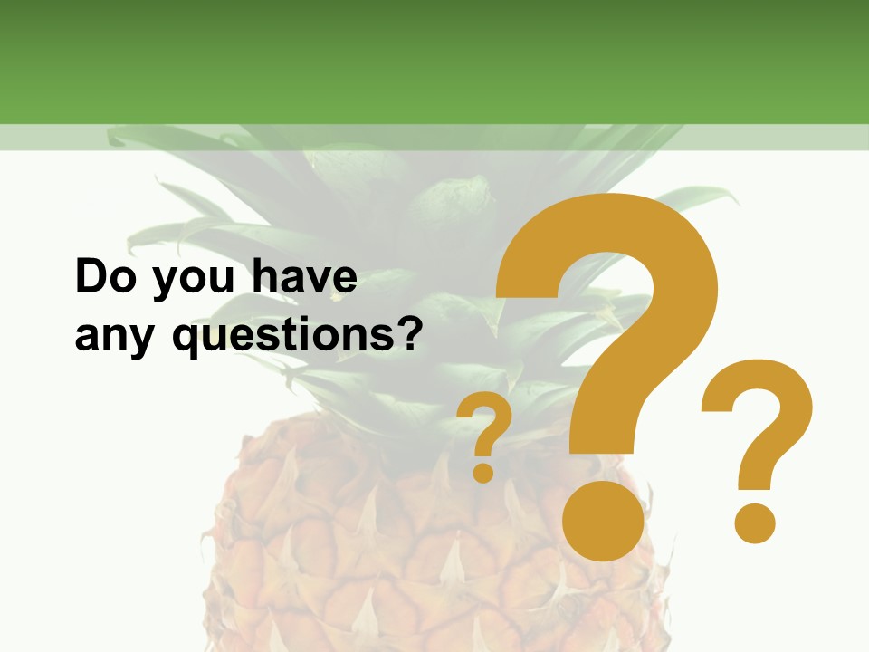 A Pineapple On A White And Green Background PowerPoint Template