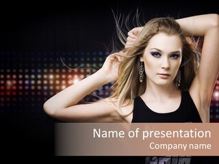 Performer Posing Young PowerPoint Template