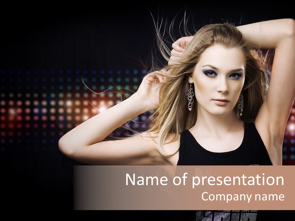 Performer Posing Young PowerPoint Template