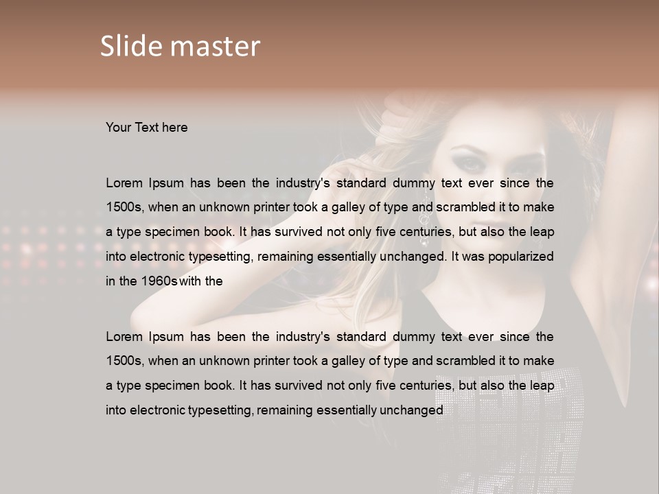 Performer Posing Young PowerPoint Template