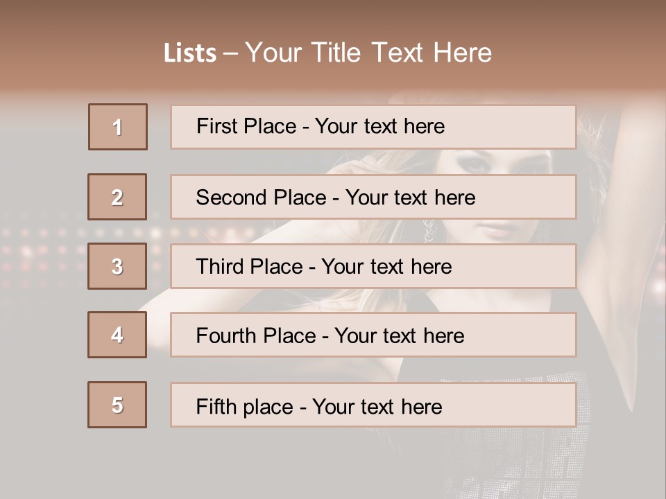 Performer Posing Young PowerPoint Template