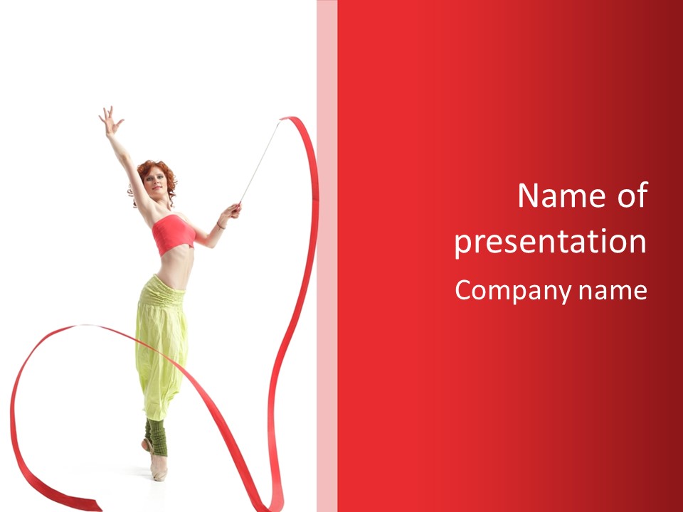 Performer Posing Young PowerPoint Template