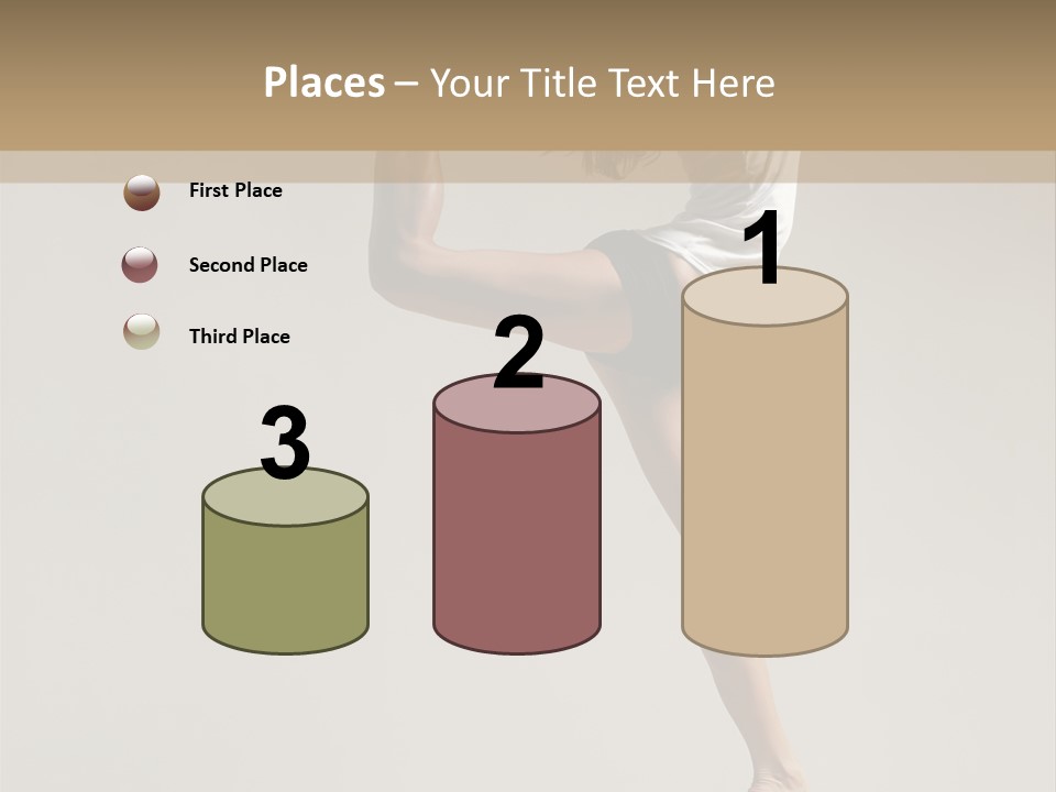 A Woman In A White Shirt And Black Shorts Is Doing A Trick PowerPoint Template