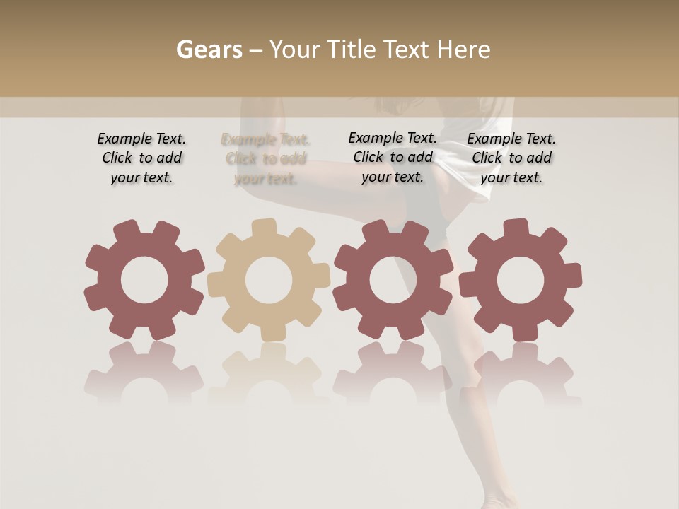 A Woman In A White Shirt And Black Shorts Is Doing A Trick PowerPoint Template