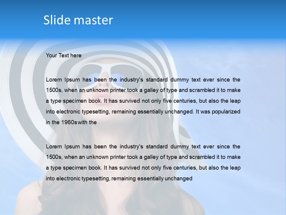 Caucasian Sunshine Fashion PowerPoint Template