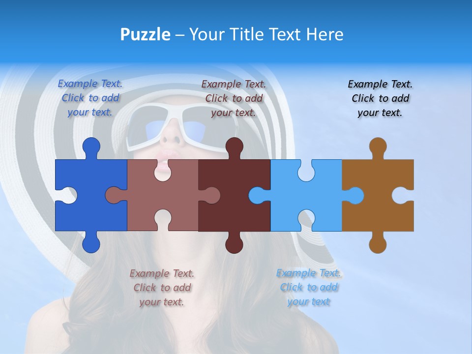 Caucasian Sunshine Fashion PowerPoint Template