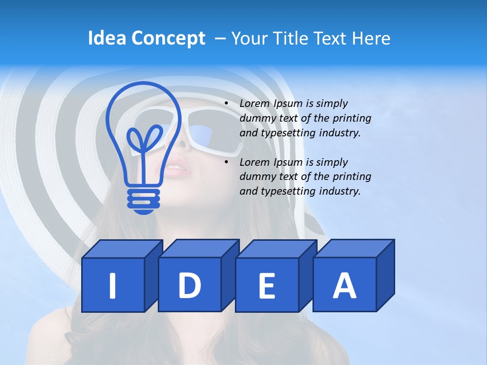 Caucasian Sunshine Fashion PowerPoint Template