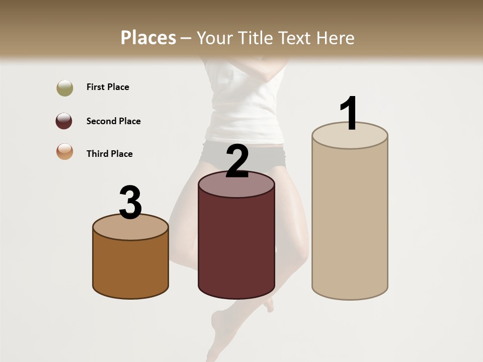 A Woman Jumping In The Air With Her Arms Outstretched PowerPoint Template