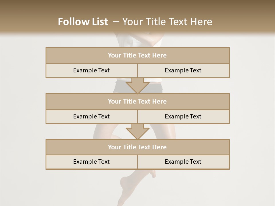 A Woman Jumping In The Air With Her Arms Outstretched PowerPoint Template