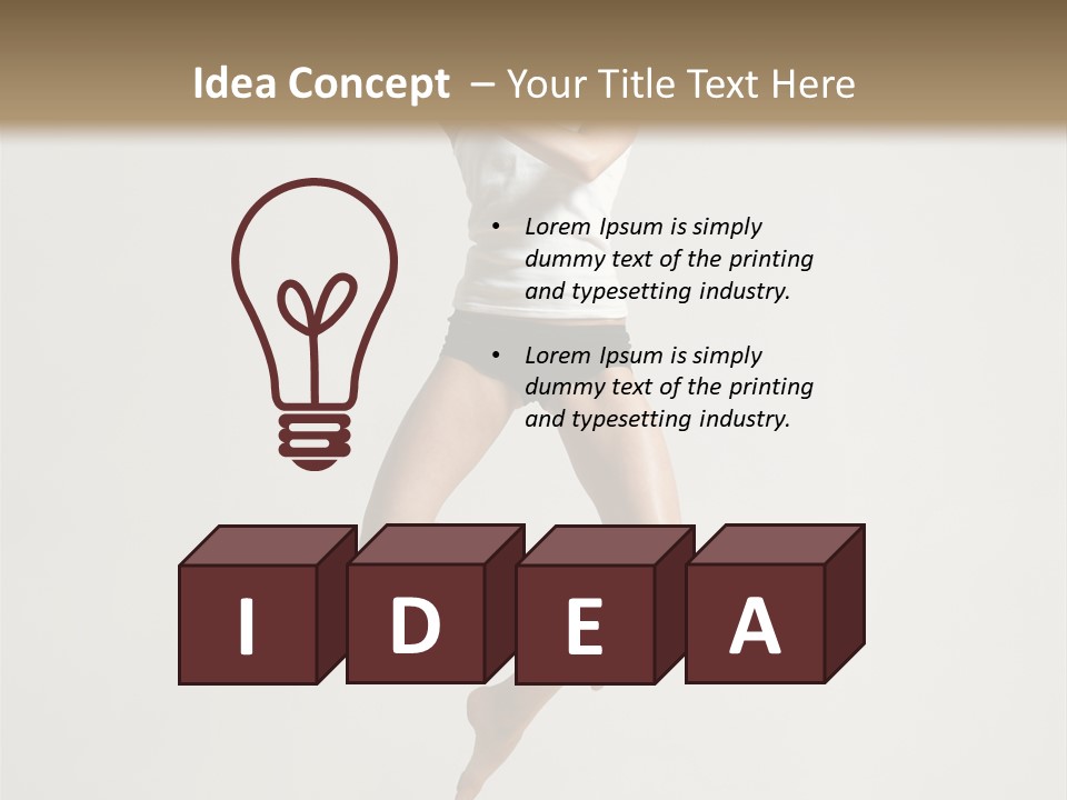 A Woman Jumping In The Air With Her Arms Outstretched PowerPoint Template