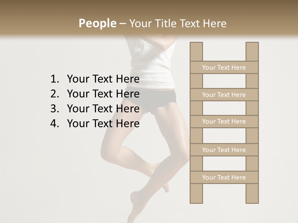 A Woman Jumping In The Air With Her Arms Outstretched PowerPoint Template