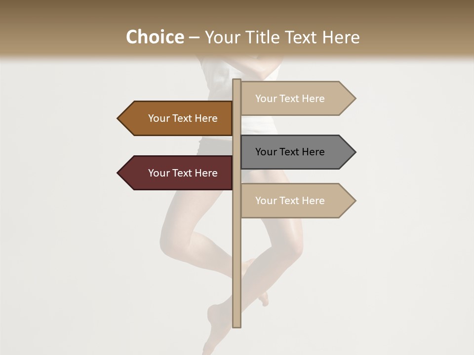 A Woman Jumping In The Air With Her Arms Outstretched PowerPoint Template