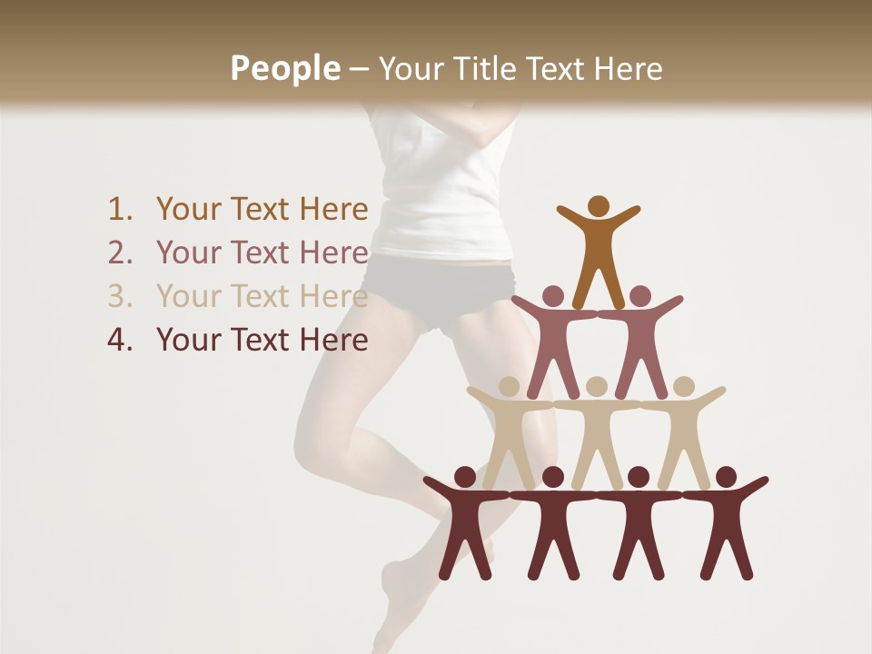 A Woman Jumping In The Air With Her Arms Outstretched PowerPoint Template