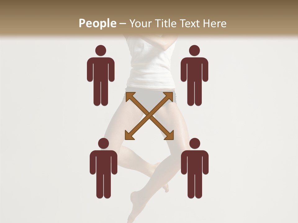 A Woman Jumping In The Air With Her Arms Outstretched PowerPoint Template