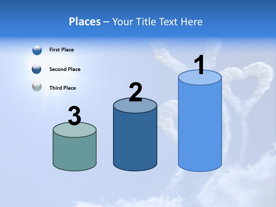 Sky Dreams Heart PowerPoint Template