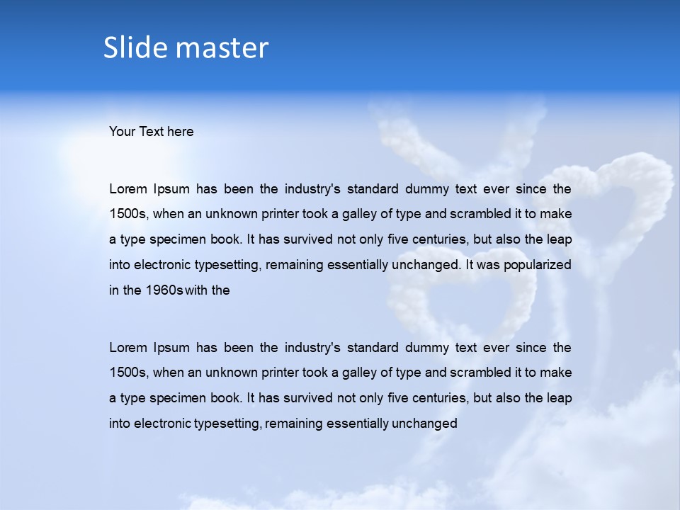Sky Dreams Heart PowerPoint Template