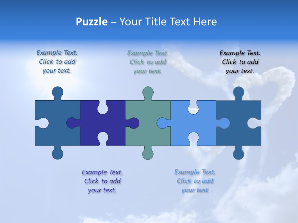 Sky Dreams Heart PowerPoint Template