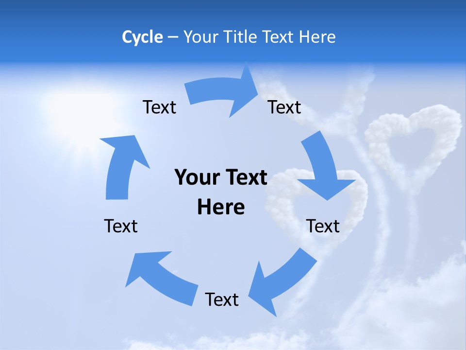 Sky Dreams Heart PowerPoint Template