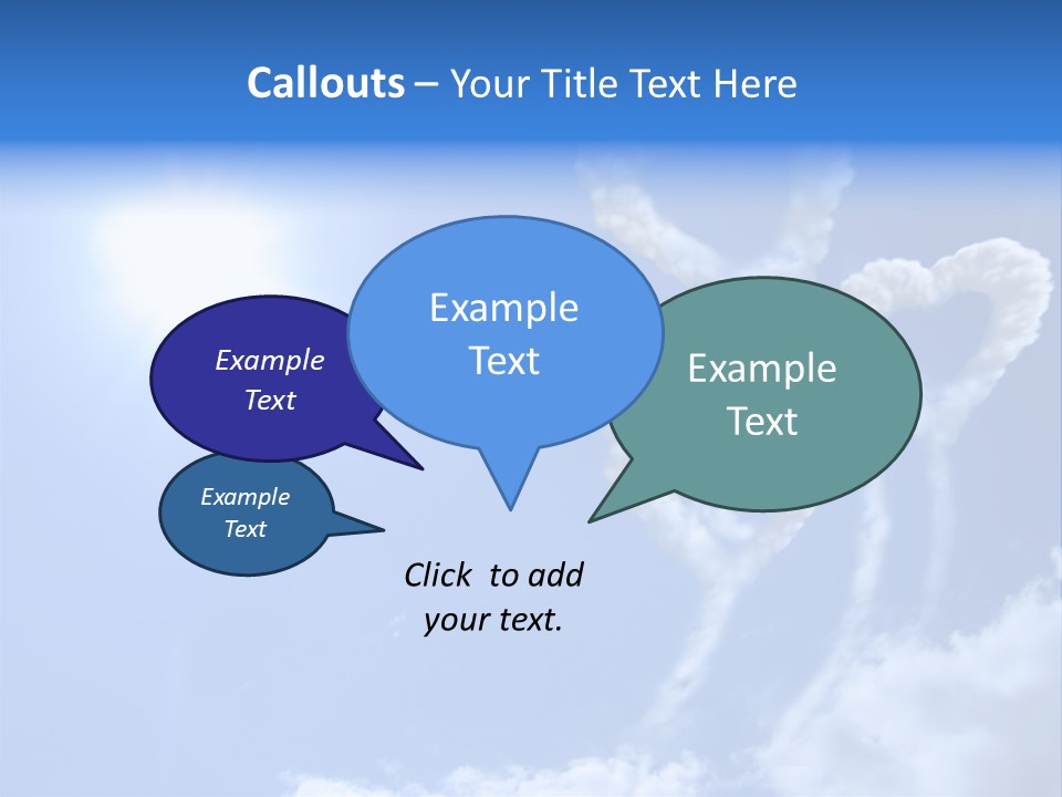 Sky Dreams Heart PowerPoint Template