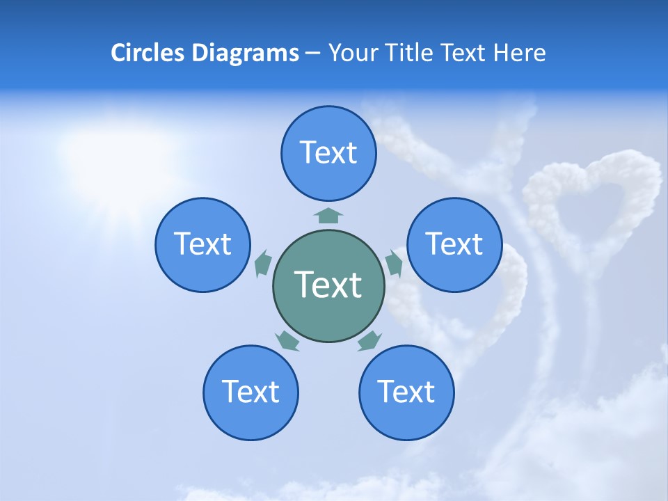 Sky Dreams Heart PowerPoint Template