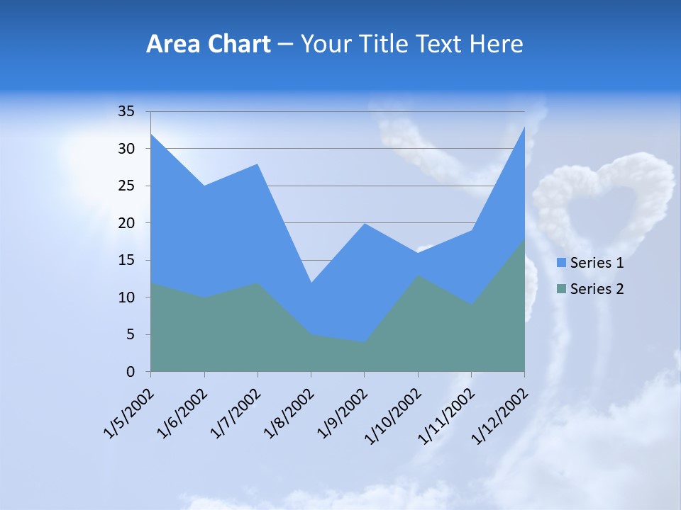 Sky Dreams Heart PowerPoint Template