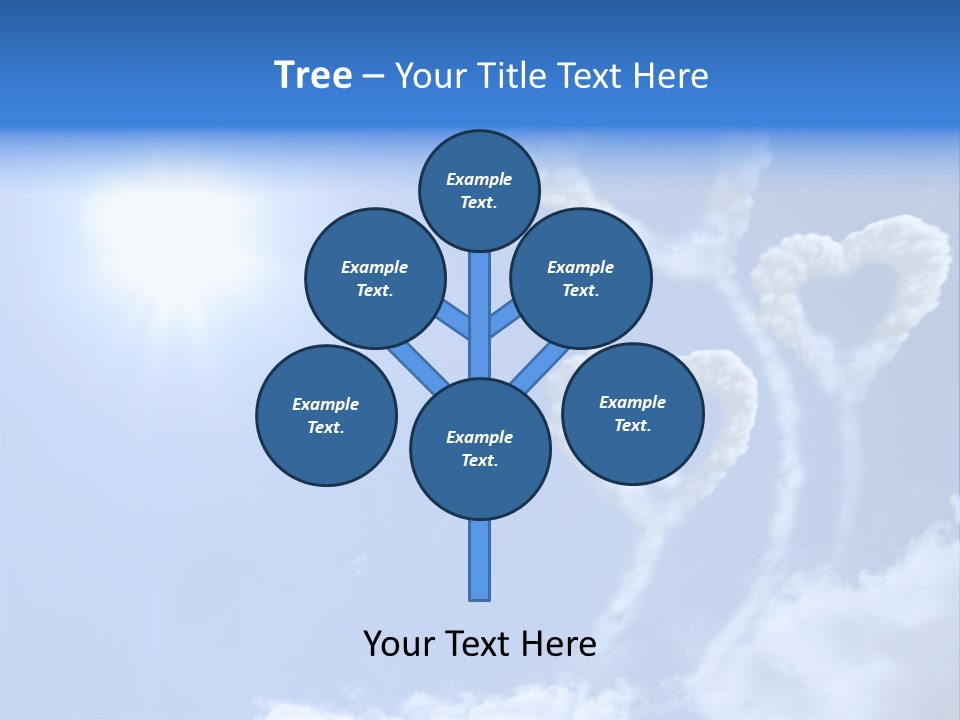 Sky Dreams Heart PowerPoint Template