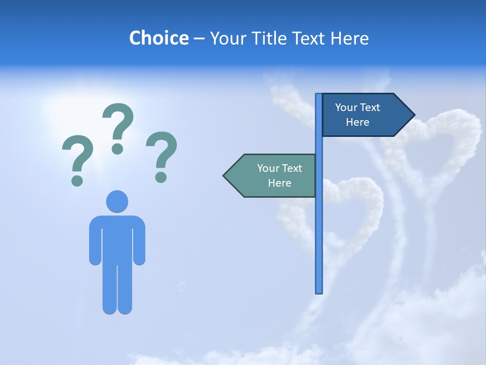 Sky Dreams Heart PowerPoint Template