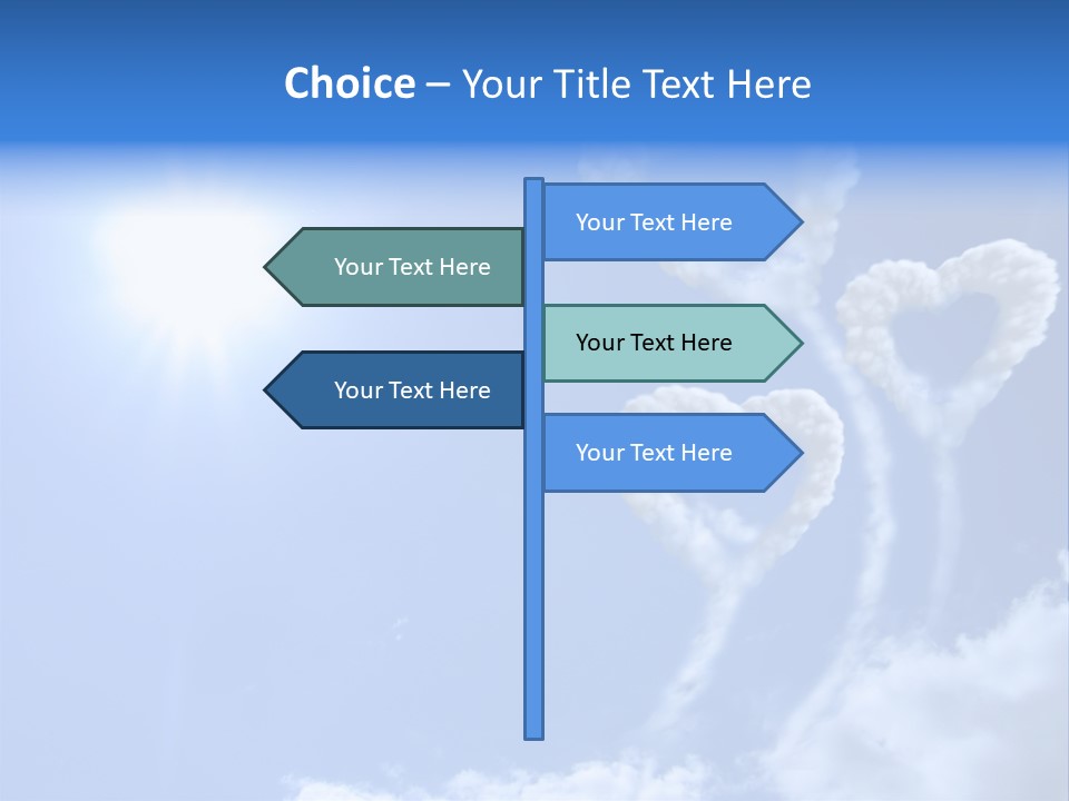 Sky Dreams Heart PowerPoint Template