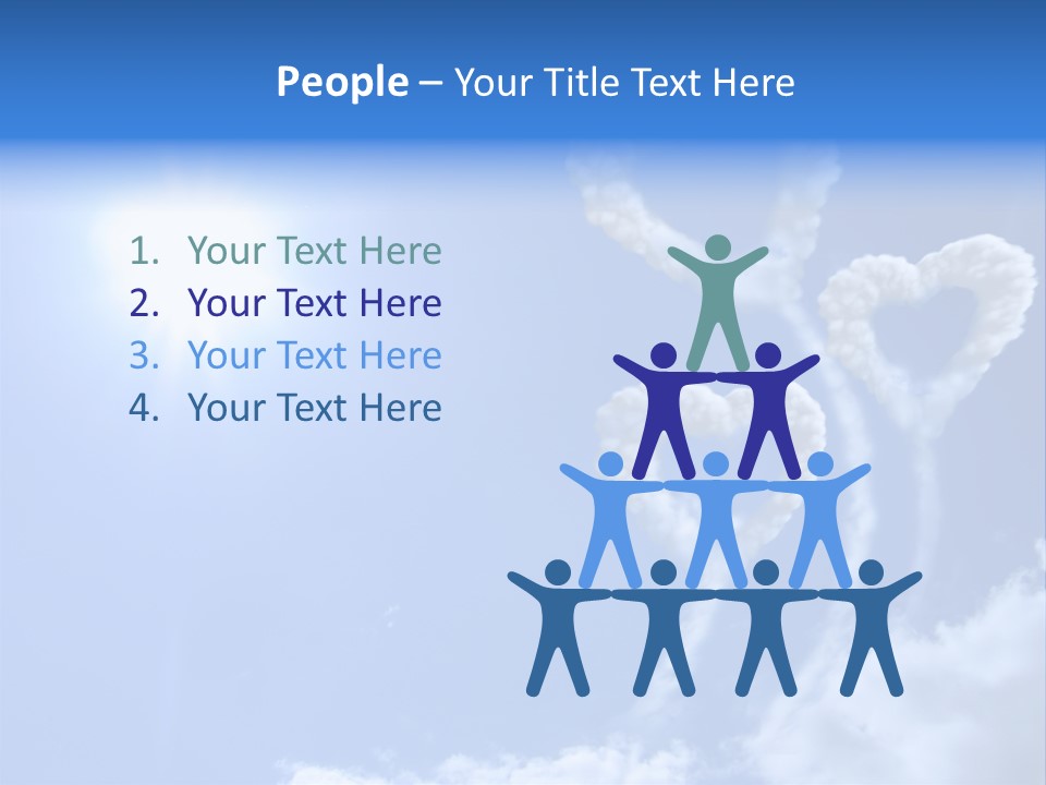 Sky Dreams Heart PowerPoint Template