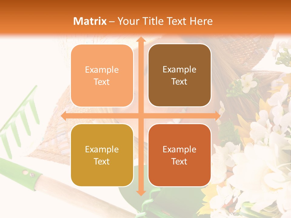 A Woman In A Straw Hat Holding A Bouquet Of Flowers PowerPoint Template