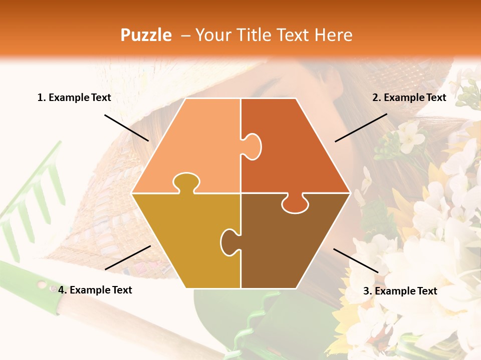 A Woman In A Straw Hat Holding A Bouquet Of Flowers PowerPoint Template