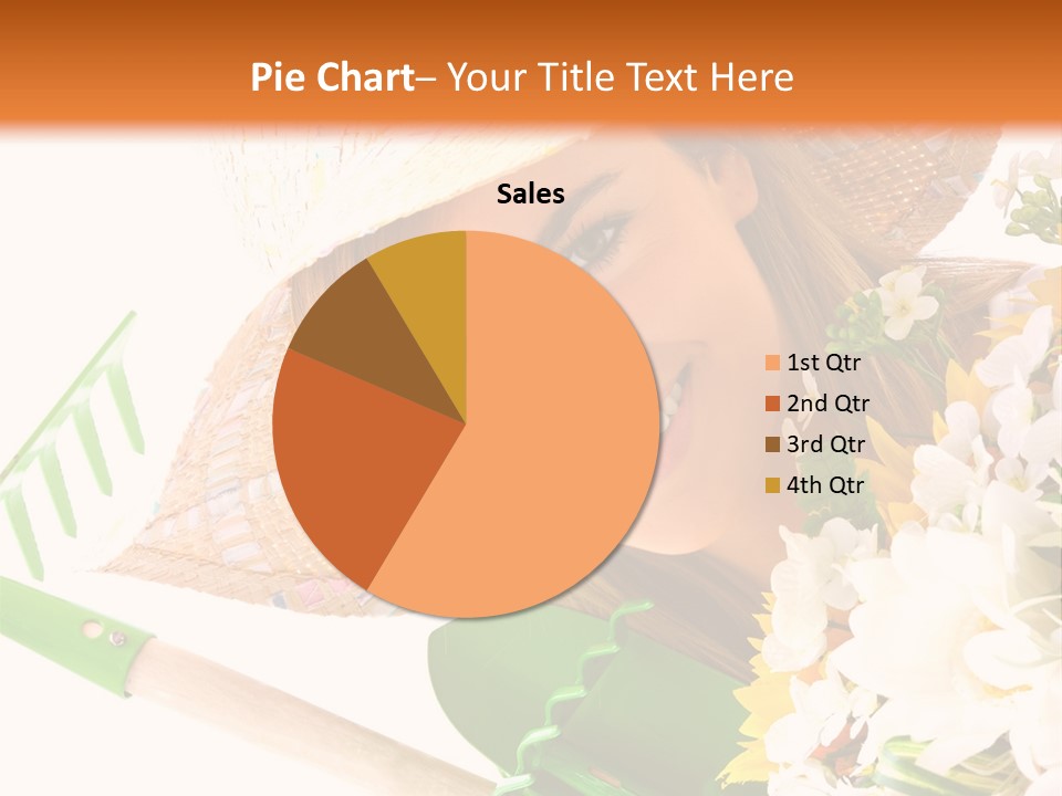 A Woman In A Straw Hat Holding A Bouquet Of Flowers PowerPoint Template