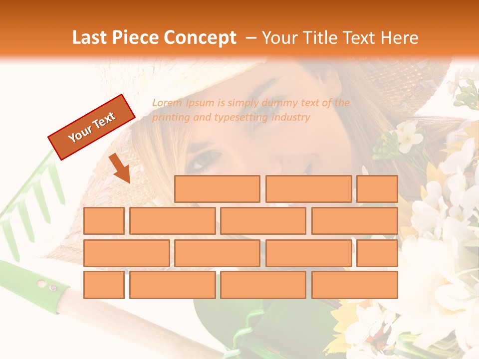 A Woman In A Straw Hat Holding A Bouquet Of Flowers PowerPoint Template