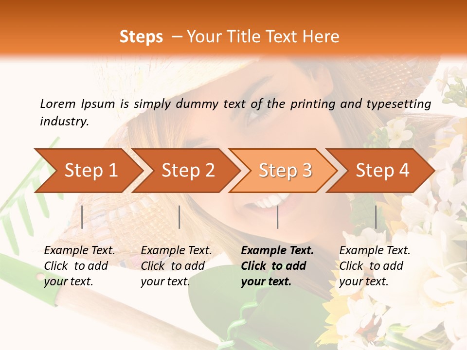 A Woman In A Straw Hat Holding A Bouquet Of Flowers PowerPoint Template