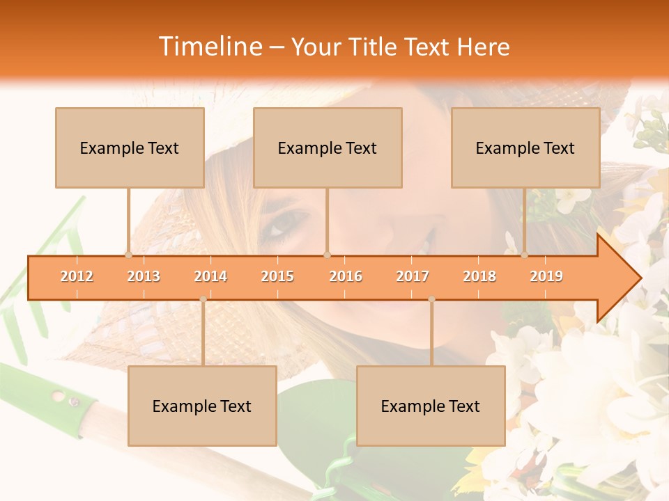 A Woman In A Straw Hat Holding A Bouquet Of Flowers PowerPoint Template