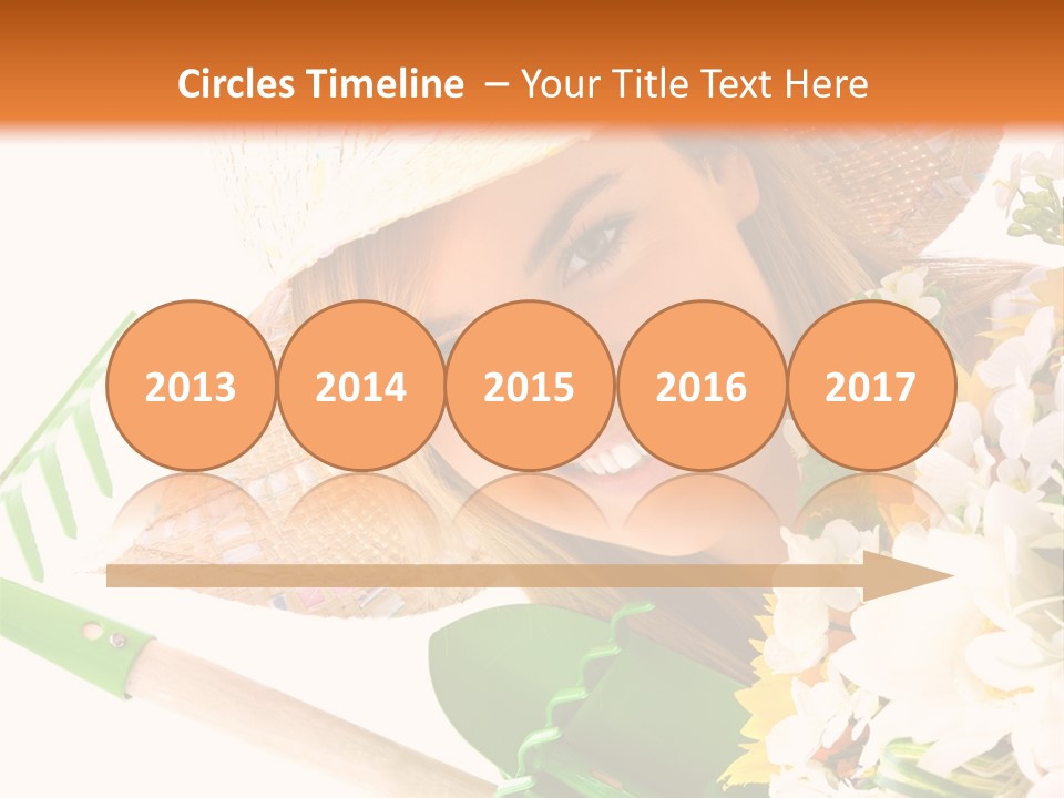 A Woman In A Straw Hat Holding A Bouquet Of Flowers PowerPoint Template