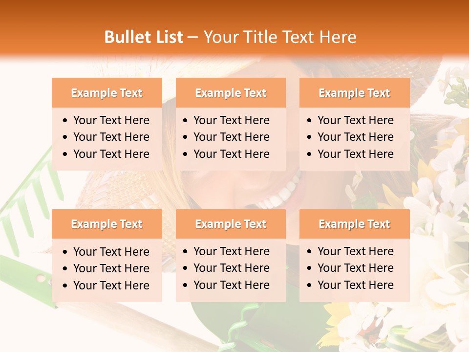 A Woman In A Straw Hat Holding A Bouquet Of Flowers PowerPoint Template