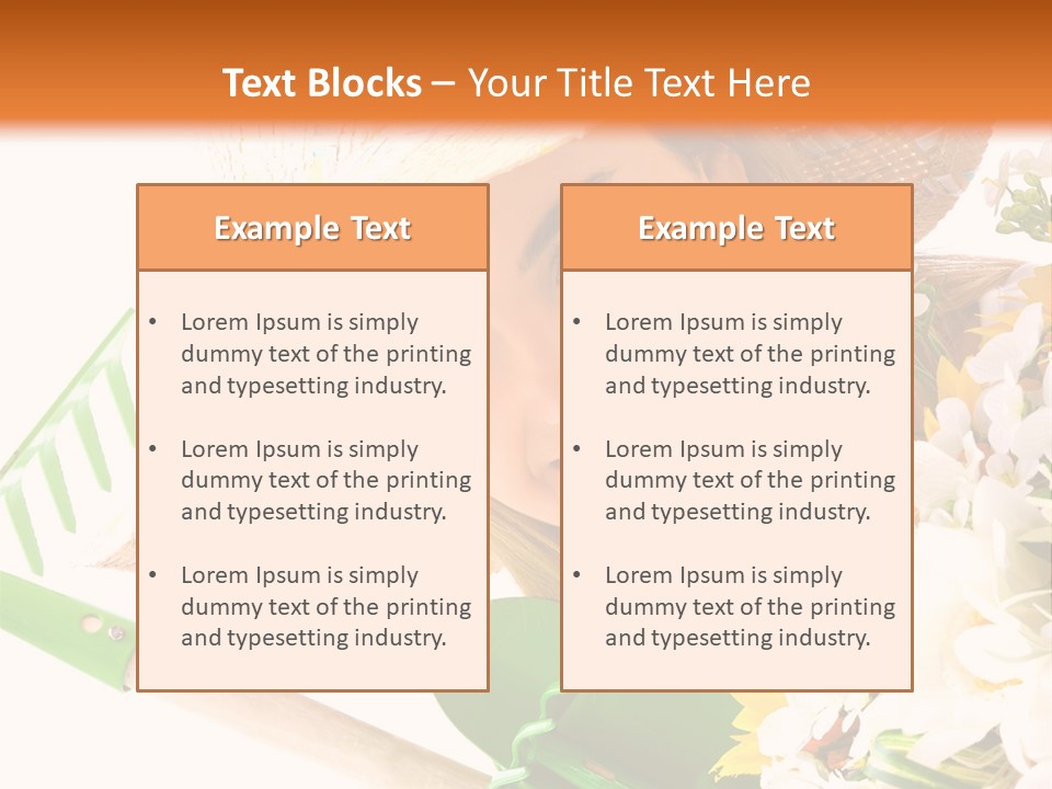 A Woman In A Straw Hat Holding A Bouquet Of Flowers PowerPoint Template