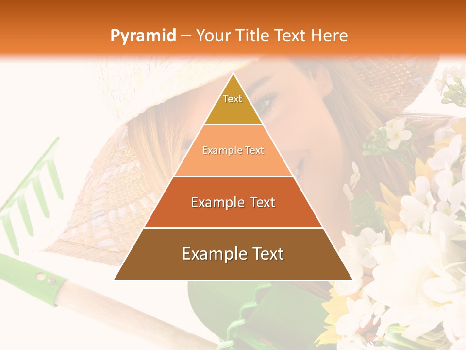 A Woman In A Straw Hat Holding A Bouquet Of Flowers PowerPoint Template