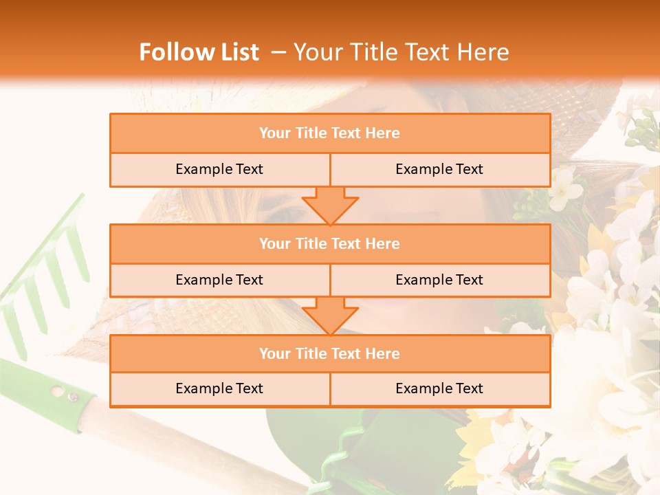 A Woman In A Straw Hat Holding A Bouquet Of Flowers PowerPoint Template