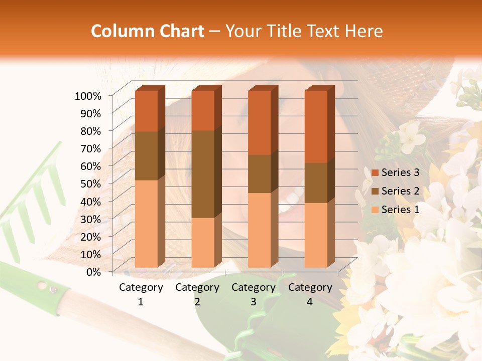 A Woman In A Straw Hat Holding A Bouquet Of Flowers PowerPoint Template