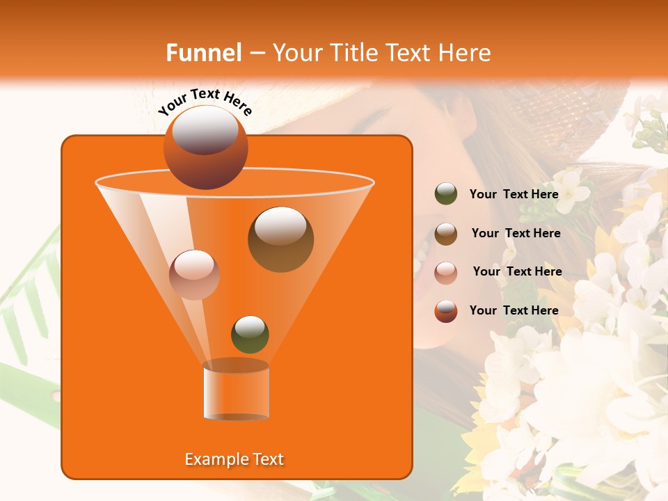 A Woman In A Straw Hat Holding A Bouquet Of Flowers PowerPoint Template