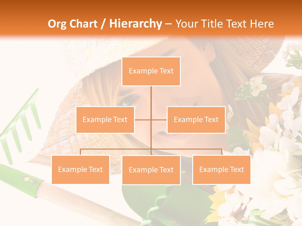 A Woman In A Straw Hat Holding A Bouquet Of Flowers PowerPoint Template