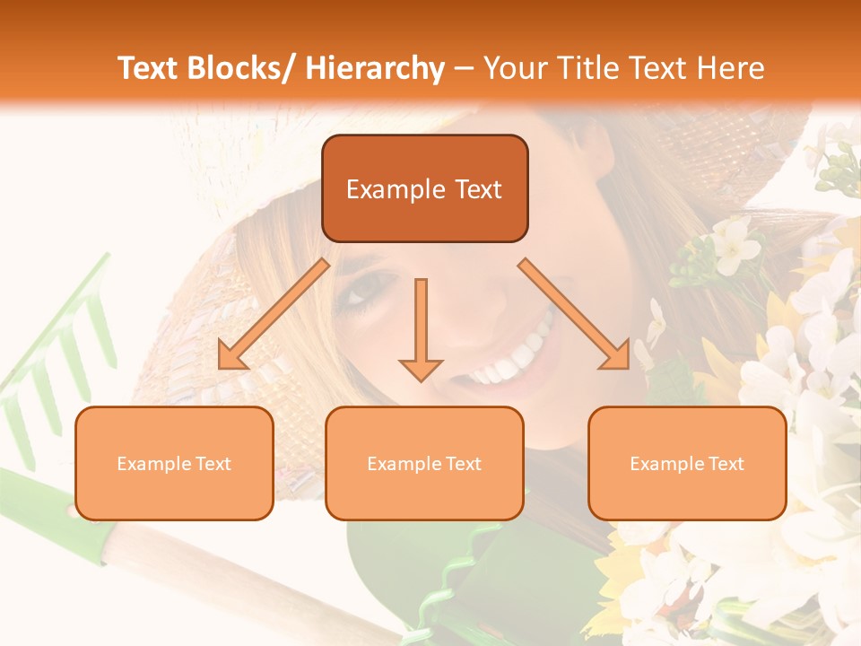 A Woman In A Straw Hat Holding A Bouquet Of Flowers PowerPoint Template