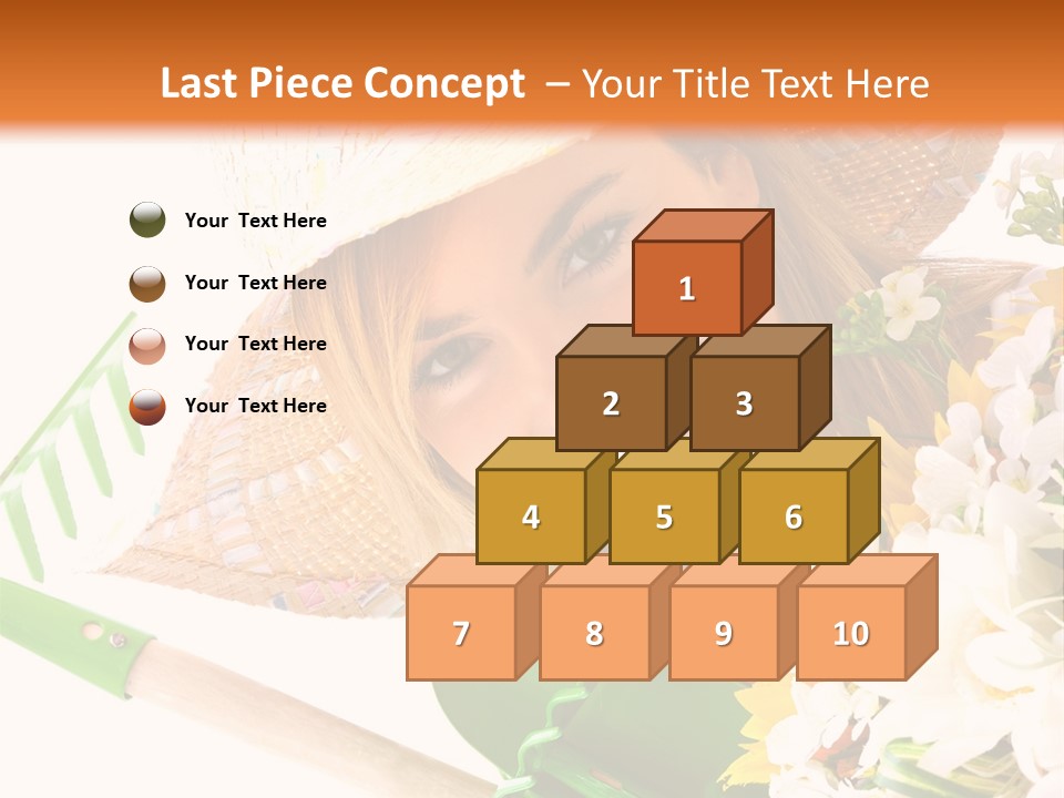 A Woman In A Straw Hat Holding A Bouquet Of Flowers PowerPoint Template