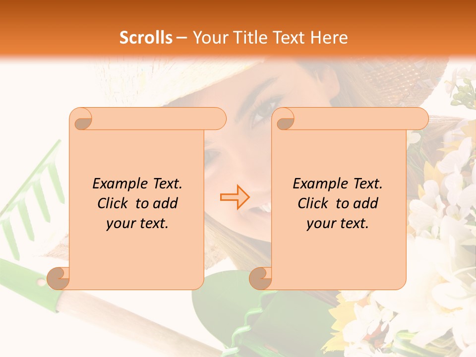 A Woman In A Straw Hat Holding A Bouquet Of Flowers PowerPoint Template