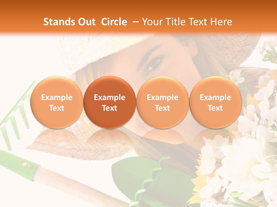 A Woman In A Straw Hat Holding A Bouquet Of Flowers PowerPoint Template