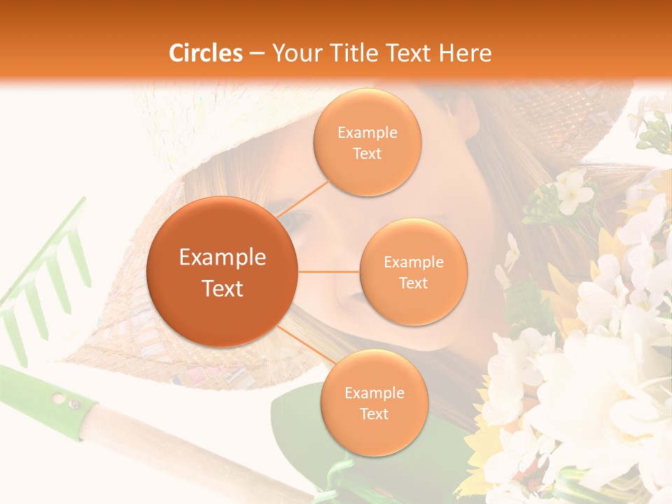 A Woman In A Straw Hat Holding A Bouquet Of Flowers PowerPoint Template