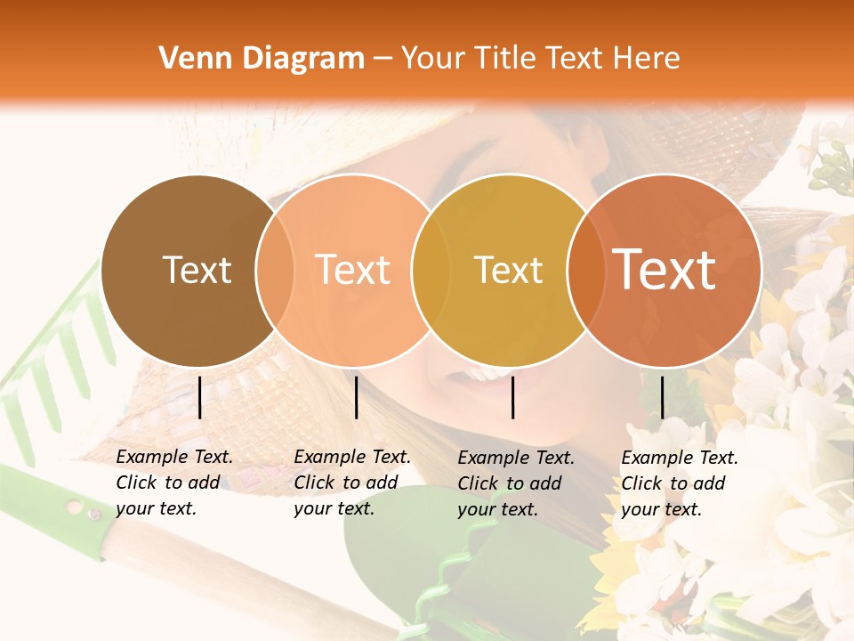 A Woman In A Straw Hat Holding A Bouquet Of Flowers PowerPoint Template