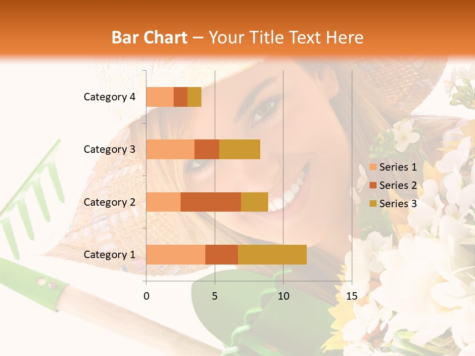 A Woman In A Straw Hat Holding A Bouquet Of Flowers PowerPoint Template